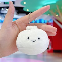 Niedlicher Ausdrucksreicher Kleiner Cangbao-Dampfbrötchen-Plüschtier-Schlüsselanhänger, Greifpuppen-Maschinenanhänger aus Polyester, 6 cm