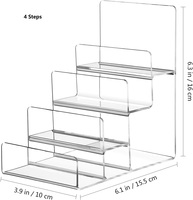 Présentoirs de portefeuille de magasin de détail étagère acrylique transparent sac à main à 4 niveaux Riser