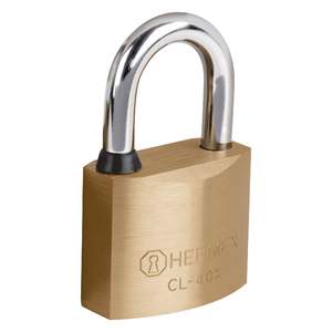 Hermex CL-40X 40mm in ottone lucchetto con gancio corto Tetra chiave Blister lucidato resistente antifurto per uso esterno/porta 38mm grillo - Product Image 2