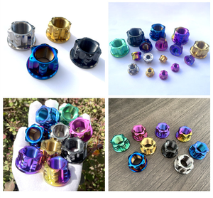 Écrou en titane de qualité supérieure M5 M6 M8 M10 M12 M14 M16, tournage et fraisage CNC, finition PVD couleur <span class=keywords><strong>bonbon</strong></span>, écrou à tête plate pour vélo et moto - Product Image 6