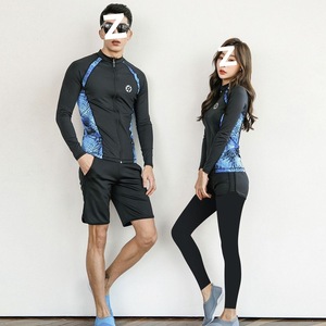Ensemble de combinaisons de plongée pour couple, manches longues, pantalon long, 0,5 mm-2,0 mm, spandex, surf, plongée avec tuba, protection solaire, adulte, unisexe - Product Image 4