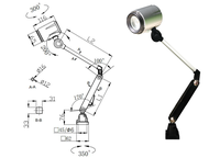 Lampe de travail pour tour à métaux ONN-M2S, homologuée CE, 24V/220V, IP65, éclairage LED pour machines-outils