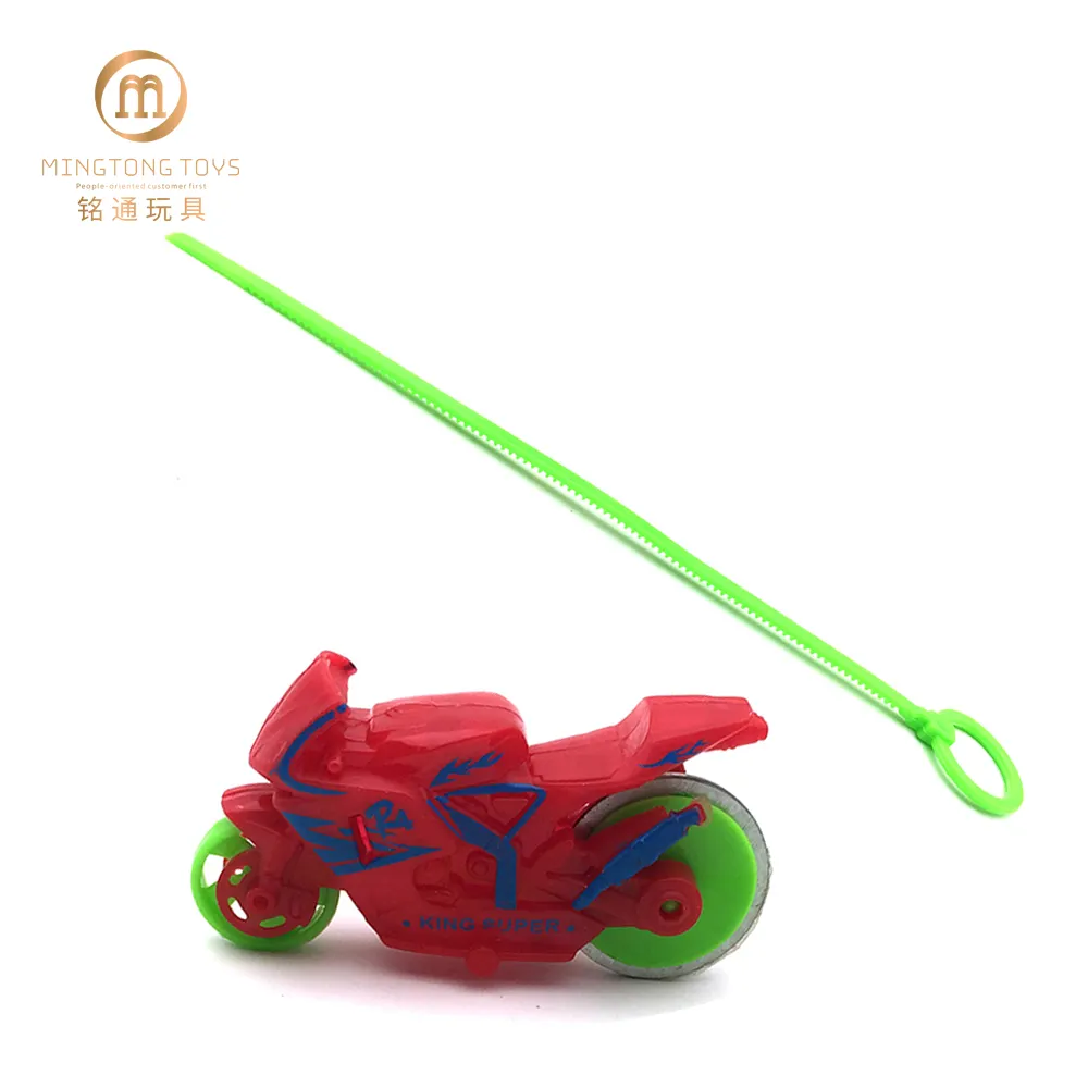 Factory wholesales plastic bath motorcycle pull string toy car