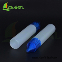 Flacon compte-gouttes en plastique PE semi-transparent Ecannal de 10 ml avec bouchon à vis en PS cristallin