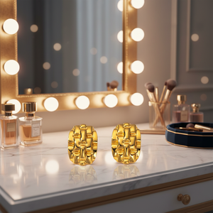 Boucles <span class=keywords><strong>d</strong></span>'oreilles clous en acier inoxydable plaqué or, pierre naturelle de grande taille, style niche haut de gamme, inaltérable, vente chaude transfrontalière - Product Image 5