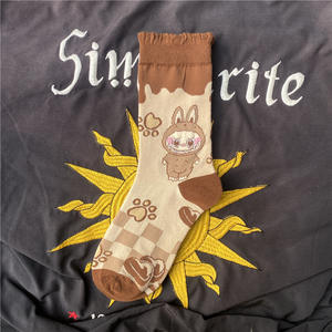 Kaus kaki katun kartun trendi, aksesori kaus kaki setengah betis Anti selip bernafas menyerap keringat musim gugur/dingin - Product Image 5
