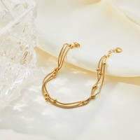Bracelet tendance pour femme, accessoire de bijouterie durable en acier inoxydable plaqué or 18 carats avec zircon, idéal pour un cadeau
