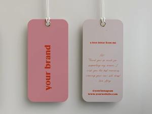 Бесплатный образец переработанной этикетки с тиснением, Модные специальные картонные подарочные шнурки, роскошные настраиваемые ярлыки для одежды, логотип - Product Image 4