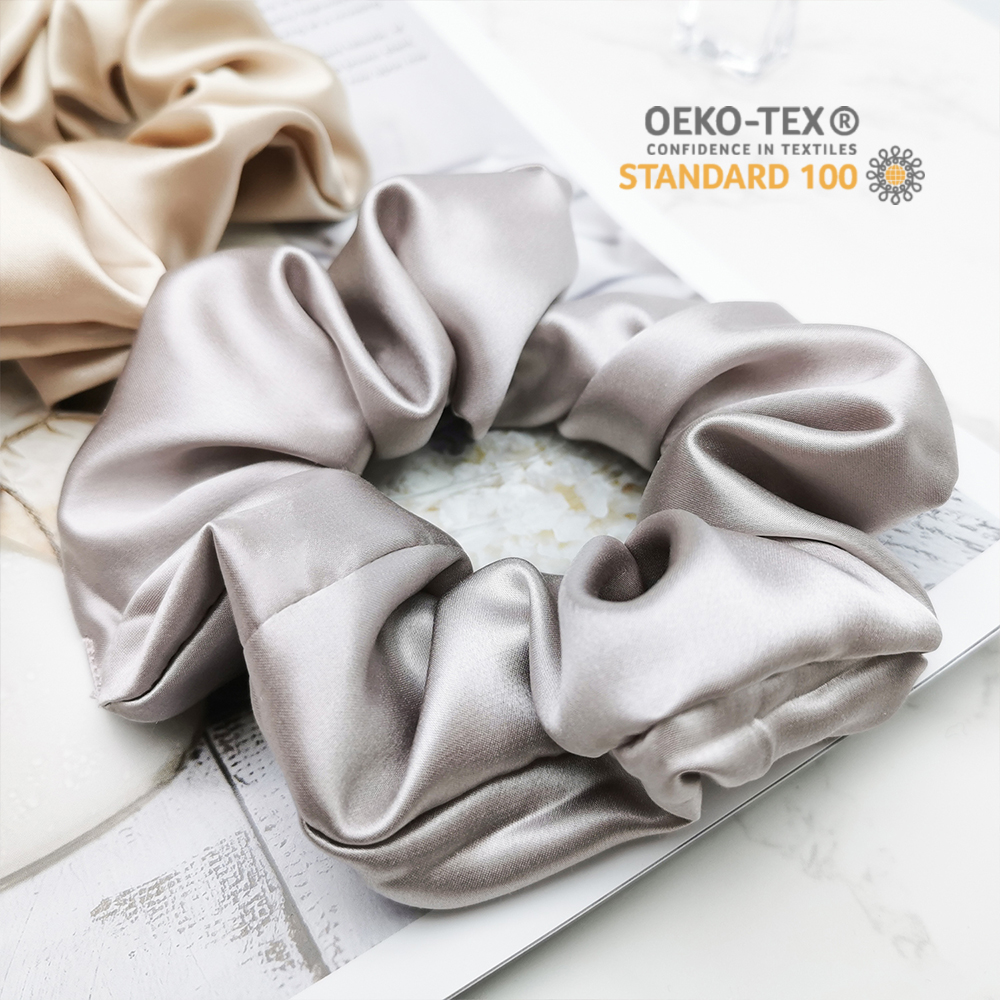 Женские резинки для волос из 100% шелка тутового шелкопряда, атласные шелковые аксессуары для женщин, большие резинки без складок, эластичные волосы для девочек