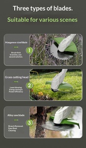 Tondeuse à gazon sans fil sans balais avec écran numérique, rechargeable, <span class=keywords><strong>coupe</strong></span>-bordures électrique, désherbeur de jardin 1000 mm - Product Image 3