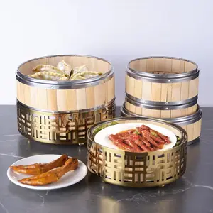 Steamer Bamboo Steamer Stainless Steel Holder Steamer Tray For Hotels