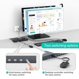 <span class=keywords><strong>Commutateur</strong></span> <span class=keywords><strong>KVM</strong></span> <span class=keywords><strong>DisplayPort</strong></span> 8K MT-VIKI 4 entrées 1 sortie DP1.4 avec 4 ports USB 3.0 - Product Image 3