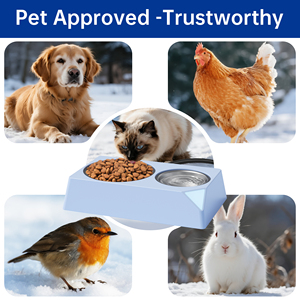 <span class=keywords><strong>Comedero</strong></span> para Mascotas de Plástico Ecológico con Calefacción Automática, Termostato, Impermeable, Doble Agua Caliente, Anticongelante para Exteriores - Product Image 5