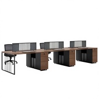 Poste de travail de bureau moderne en bois avec cloison, bureau informatique, table de direction, ensemble de mobilier de bureau pour employés, vente en gros