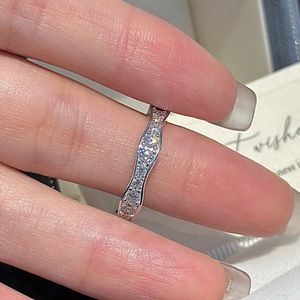 เวนชี่ เอส 925 แหวนเงินแท้ฝังเพทายทรงวงรีดีไซน์เฉพาะสไตล์เรขาคณิตยุคกลางวินเทจแหวนแฟชั่นเรียบง่าย - Product Image 4