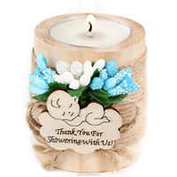 Bougies de Noël de haute qualité, porte-bougies en bois rustique pour décoration de Noël et cadeaux de mariage