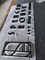 Letras Retroiluminadas Pintadas en Acero Inoxidable 304 Negro, Alta Calidad, Alta Valoración por los Clientes, Señalización Personalizada para Exteriores