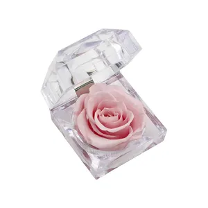 Cadeau de la Saint-Valentin : Bague <span class=keywords><strong>avec</strong></span> <span class=keywords><strong>rose</strong></span> éternelle – Vente flash usine, petite boîte à bague en acrylique (Rouge/<span class=keywords><strong>rose</strong></span> éternel) - Product Image 5