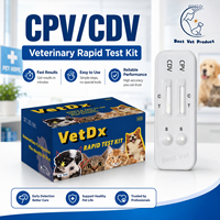 Kit de test rapide 2-en-1 vétérinaire pour chiens CDV CPV, carte de diagnostic antigénique pour la maladie de la peste canine et le parvovirus, certifié CE