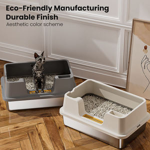 Litière pour chat de grande taille 65L de qualité supérieure OEM, à ouverture supérieure, en acier inoxydable, avec clôture haute, toilette semi-fermée, accessoire pour la maison - Product Image 6
