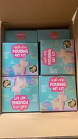 Nouveau kit de peinture créative DIY Fluide Bear : Ensembles licorne lumineuse avec peinture pour ours 4 couleurs