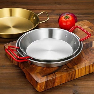 Stainless Steel <b>Gold</b> <b>Serving</b> <b>Tray</b> With Handle For Western Food Platter Restaurant Steak Dish Presentation - Product Image 2