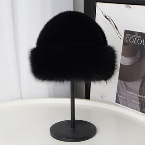Chapeaux en fourrure artificielle pour femmes, mode personnalisée, hiver, chauds, fausse fourrure animale, fausse fourrure de renard, chapeau en fausse fourrure tricoté - Product Image 4