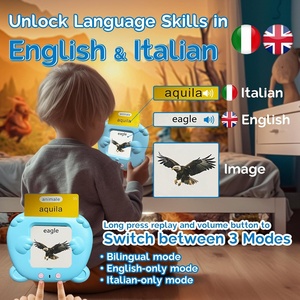 Cartes flash bilingues anglais-italien, cartes flash parlantes pour enfants, cartes flash vocales de poche pour tout-petits, apprentissage éducatif, <span class=keywords><strong>cadeau</strong></span> sonore - Product Image 3
