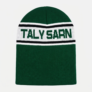 Gorro de Punto Verde Taly Sarn de Moda para Invierno, Unisex, Casual, 56-58CM, Material Acrílico/Algodón, Patrón de Letras, Todas las Tallas - Product Image 1