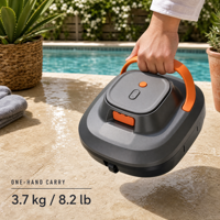 Nettoyeur de piscine robotisé sans fil OEM ODM, logo personnalisé, marque privée, MOQ 100 unités, échantillonnage en 7 jours, CE RoHS FCC pour les propriétaires de marques