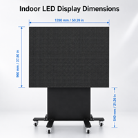 Affichage numérique LED portable et pliable pour intérieur avec roulettes, 4500 nits, P2.5 P3, pour vitrine de magasin, affichage publicitaire pour commerce de détail