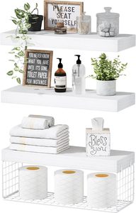 Étagères de salle de bain au-dessus des toilettes - Étagères flottantes murales, rangement pour papier <span class=keywords><strong>toilette</strong></span>, petite décoration de ferme, étagère de 16 pouces, lot de 3 - Product Image 2