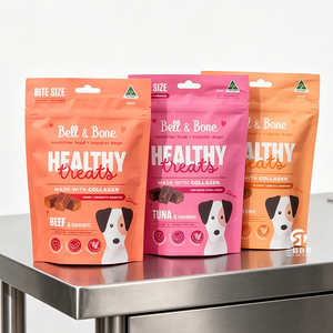 Stand Up Pet Snack Packaging Bag with <b>Window</b> Custom Logo Resealable Zipper Digital Print Factory - Product Image 1