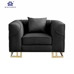 Presa di fabbrica 1 posto sedia turchia Design divani per il tempo libero in velluto moderno Love Seat <span class=keywords><strong>soggiorno</strong></span> divano Set mobili casa di lusso - Product Image 1