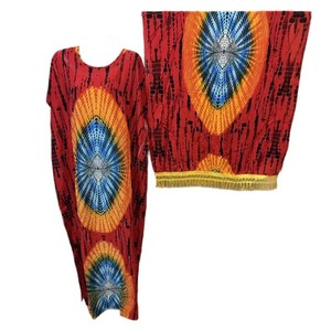 Robe africaine en gros avec écharpe, robe d'été pour femme à manches courtes en coton, imprimé Boubou, vêtements africains grande taille, <span class=keywords><strong>Kanga</strong></span> Abaya - Product Image 6
