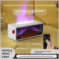 Diffuseur d'arômes cheminée électrique à flamme simulée, télécommande, fonctionnement silencieux, technologie ultrasonique, fonction minuterie, en plastique