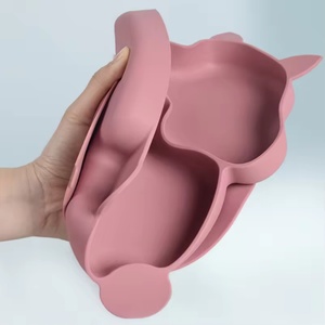 ชุดจานชามช้อนส้อมซิลิโคนสำหรับเด็ก ปลอดสารพิษ เป็นมิตรกับสิ่งแวดล้อม พร้อมจานรองกันลื่นสำหรับเด็กวัยหัดกิน - Product Image 3