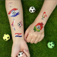 Autocollants de tatouage temporaires à transfert d'eau, imperméables, style dessin animé, drapeau national, ethnique, pour le football et les événements sportifs