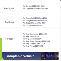 Autoradio Android 15 à démarrage rapide pour Jeep Compass Chrysler PT Cruiser Dodge RAM 1500 2500, écran 6,2 pouces, 4G CarPlay MP5 intégré