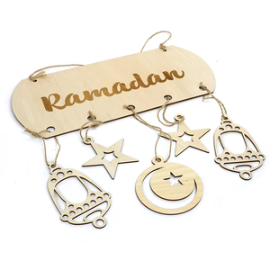 งานออกแบบขายดีสำหรับตกแต่งรอมฎอน อีดมูบาร็อค งานฝีมือไม้สลักลายตามสั่ง - Product Image 2