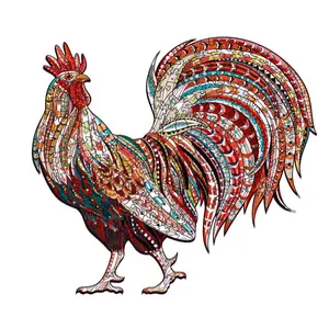 Strong Cock 3D Animal Unique Puzzles Wood Educational Toys Wooden Jigsaw Puzzles for Kids Adults Family Game Toys