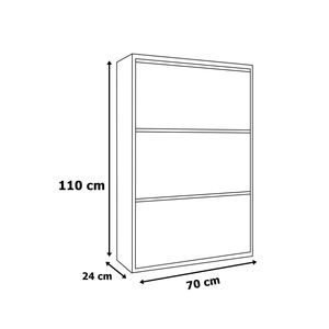 Zapatero Vizyon de 3 Puertas en Madera de Pino Atlántico, Mueble de Almacenamiento Moderno de 6 Estantes, Convertible, Extensible y Montable en Pared - Product Image 3