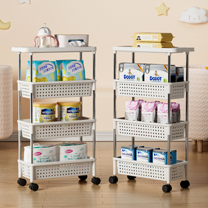 Étagère de rangement d'angle en <span class=keywords><strong>plastique</strong></span> multifonctionnelle amovible professionnelle Haogle à 3/4 niveaux avec panier pour la vente en gros - Product Image 2