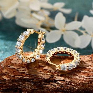 Luxury <strong>Hoops</strong> Sparking Full 3mm 4mm Moissanite Earrings Solid <strong>Silver</strong> 925 <strong>Huggie</strong> Wedding Engagement Jewelry Gifts for Women - Product Image 3