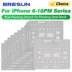 RELIFE pour <span class=keywords><strong>iPhone</strong></span> 6-16PM Series Pochoir de reballing BGA en maille d'acier pour la pose de composants, Outils de réparation de téléphones mobiles - Product Image 1