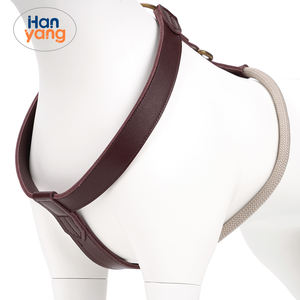 HanYang OEM tali anjing nilon kustom mudah hidup dan mati tanpa tersedak H kulit <span class=keywords><strong>Harness</strong></span> anjing berjalan tanpa tarik anjing <span class=keywords><strong>Harness</strong></span> atau anjing besar tanpa tarik - Product Image 3
