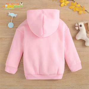 2024 autunno inverno neonato bambino bambino bambino bambine camicia con cappuccio per bambini bambini in tinta unita cotone felpa calda in pile vendita calda - Product Image 6