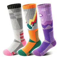 Chaussettes pour enfants en laine mérinos épaisse, doublées en tissu éponge, absorbant les chocs, chaudes pour l'hiver, en laine, pour commandes en gros