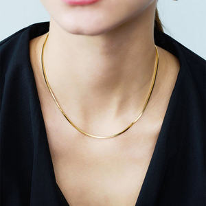 BZM 2022 or inoxydable 18 pouces or petite chaîne plat rétro collier 45x0.1 <span class=keywords><strong>cm</strong></span> - Product Image 1