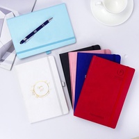 Agenda A5 en Cuir PU pour Bureau et École, Carnet de Notes à Couverture Rigide avec Logo Personnalisé et Élastique